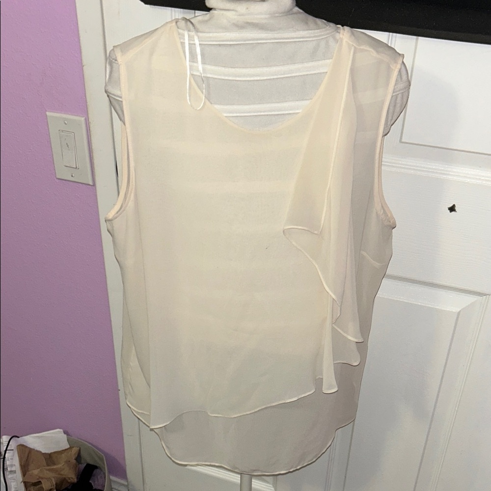 Zara Cream Sleeveless Blouse
